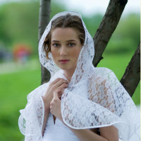 Пелерина венчальная, накидка с капюшоном