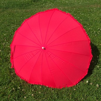 Свадебный зонт 14, красное сердце 16 спиц