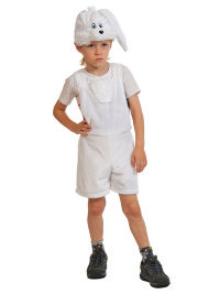 Костюм Зайчик белый плюш 3004