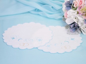 Салфетки для венчания S-01 белые, 2шт