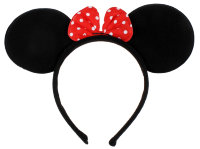 Ободок Ушки мышки с бантом в горох