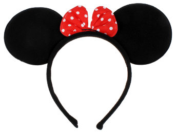 Ободок Ушки мышки с бантом в горох