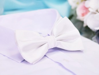 Галстук бабочка двойной, белый