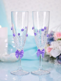 Свадебные бокалы Астранция лаванда, deco-034