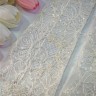 Митенки 25см, молочные, кружевные, расшиты пайетками