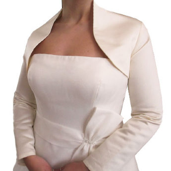 Свадебное болеро из атласа, длинный рукав 