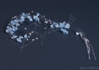 Протяжки 35см(5) для волос, голубые