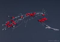 Протяжки 35см(3) для волос, красные