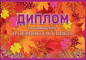 Диплом посвящение в первоклассники 3100087