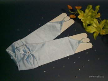 Митенки детские №3 гладкие 23см, с бантом