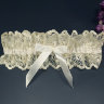 Свадебная подвязка 014, айвори с белым