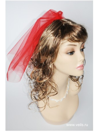 Фата мини для девичника, на гребешке