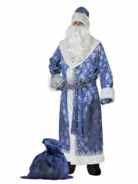 Костюм Дед Мороз сатин синий 188-1