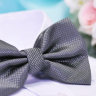 Галстук бабочка двойной, цвет серый графит, фото 1