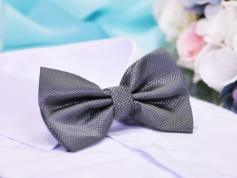 Галстук бабочка двойной, серый графит