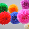 Бумажные помпоны на свадьбу, 25см