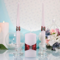 Домашний очаг Элегия бордо, набор из 3-х свечей