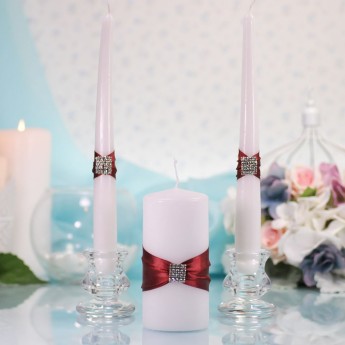 Домашний очаг Элегия бордо, набор из 3-х свечей