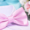 Галстук бабочка двойной, гладкий, розовый, фото 1