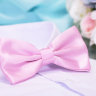 Галстук бабочка двойной, гладкий, розовый, фото 2