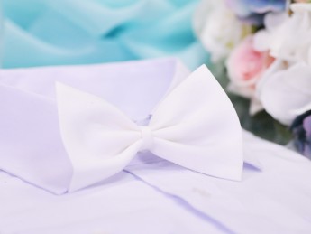 Галстук бабочка изящный, белый