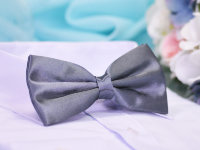 Галстук бабочка темно-серый, гладкий