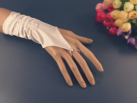 Митенки свадебные №1(18см) белые, драпировка