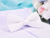 Галстук бабочка, белый матовый