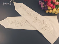 Свадебные митенки №4 38см, вышивка, стразы