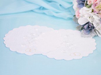 Салфетки для венчания S-17 белые, 2шт