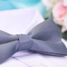 Галстук бабочка двойной, серый матовый