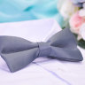 Галстук бабочка двойной, серый матовый, фото 1