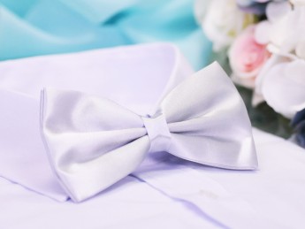 Галстук бабочка матовый, светло-серый