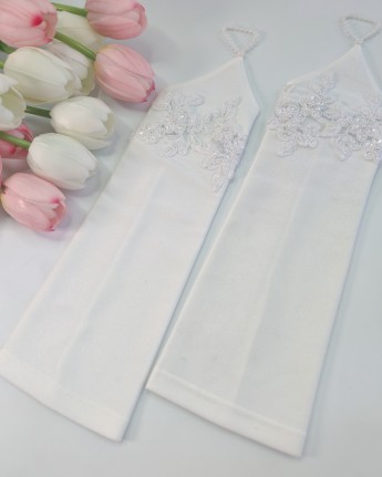 Свадебные митенки 28см белые 