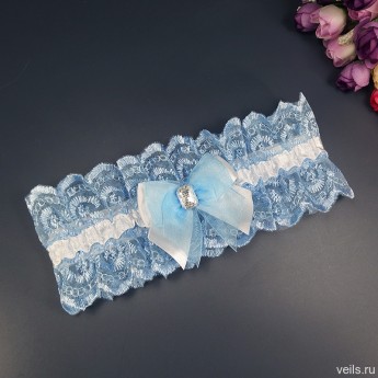 Свадебная подвязка невесты 101, голубая