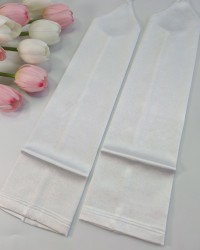 Митенки 38см, свадебные белые гладкие 