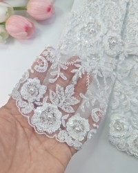 Свадебные митенки 40см, расшитые