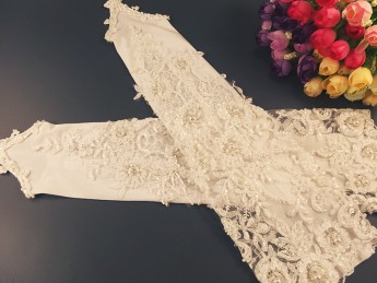 Свадебные митенки 40см, расшитые