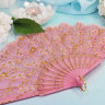Веер кружевной розовый