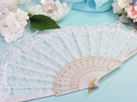 Веер кружевной белый, розовый, голубой