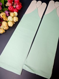 Митенки 28см мятные, гладкие, золотые красные - разные