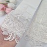 Свадебные митенки 38см молочные кружево перламутр