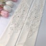 Свадебные митенки 38см, с кружевной аппликацией 
