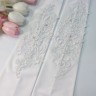 Свадебные митенки 38см, с кружевной аппликацией 