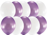 Набор свадебный, 10 шаров 30см, сирень с белым