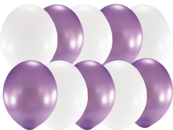 Набор свадебный, 10 шаров 30см, сирень с белым