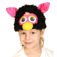 Шапочка Монстрик черный с розовым 4089