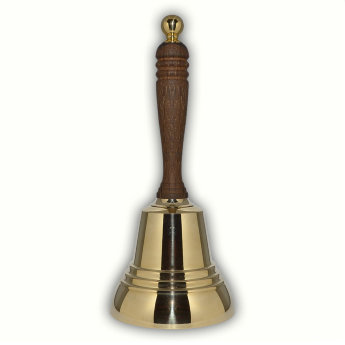Колокольчик № 8 школьный, с деревянной ручкой