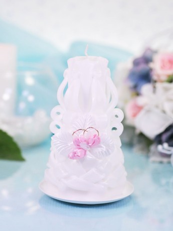 Малая резная свеча хамелеон